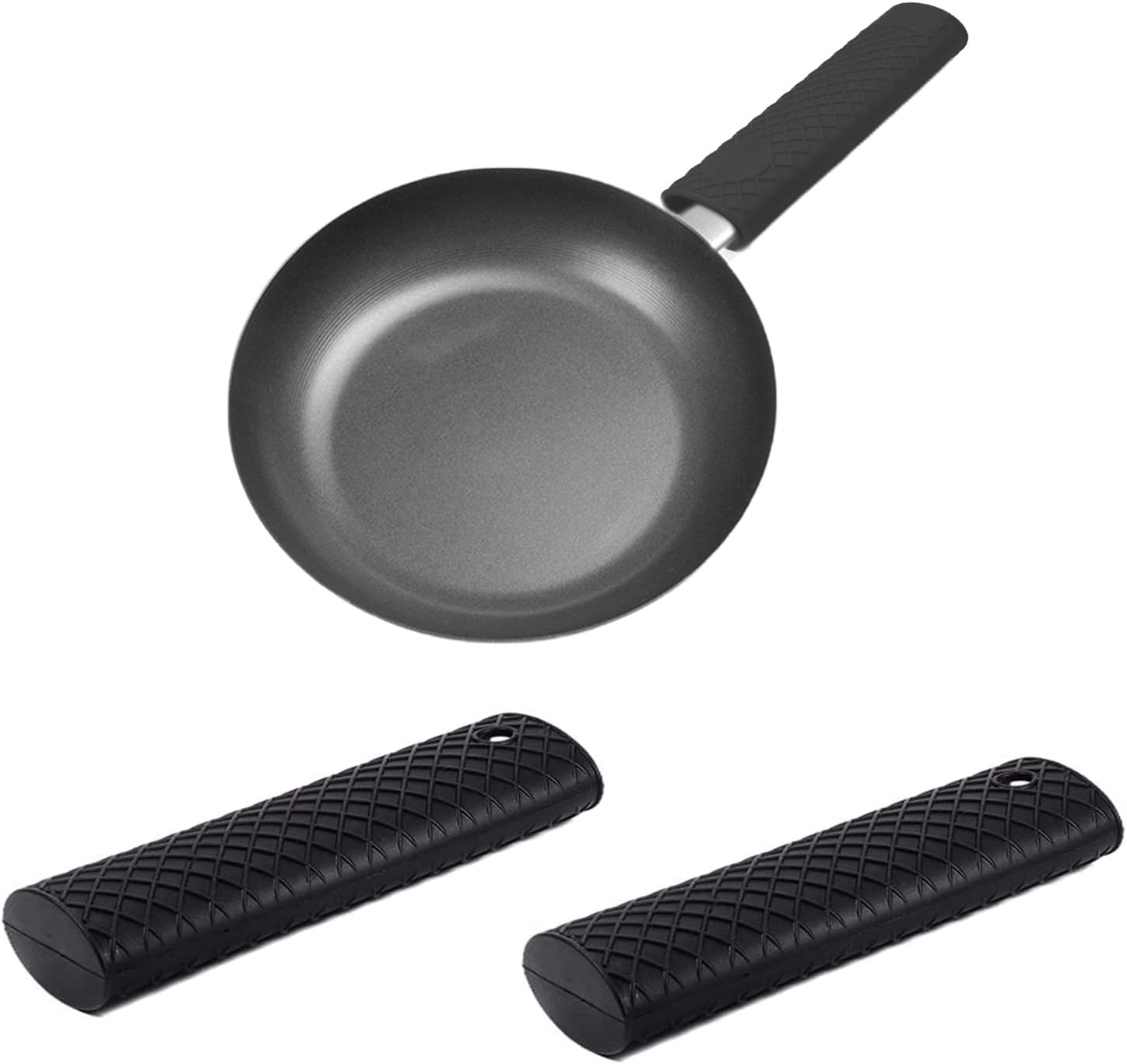 MroMax Soporte de silicona con asa caliente de 6.1 pulgadas, agarradera antideslizante resistente al calor, para ollas de hierro fundido, woks,