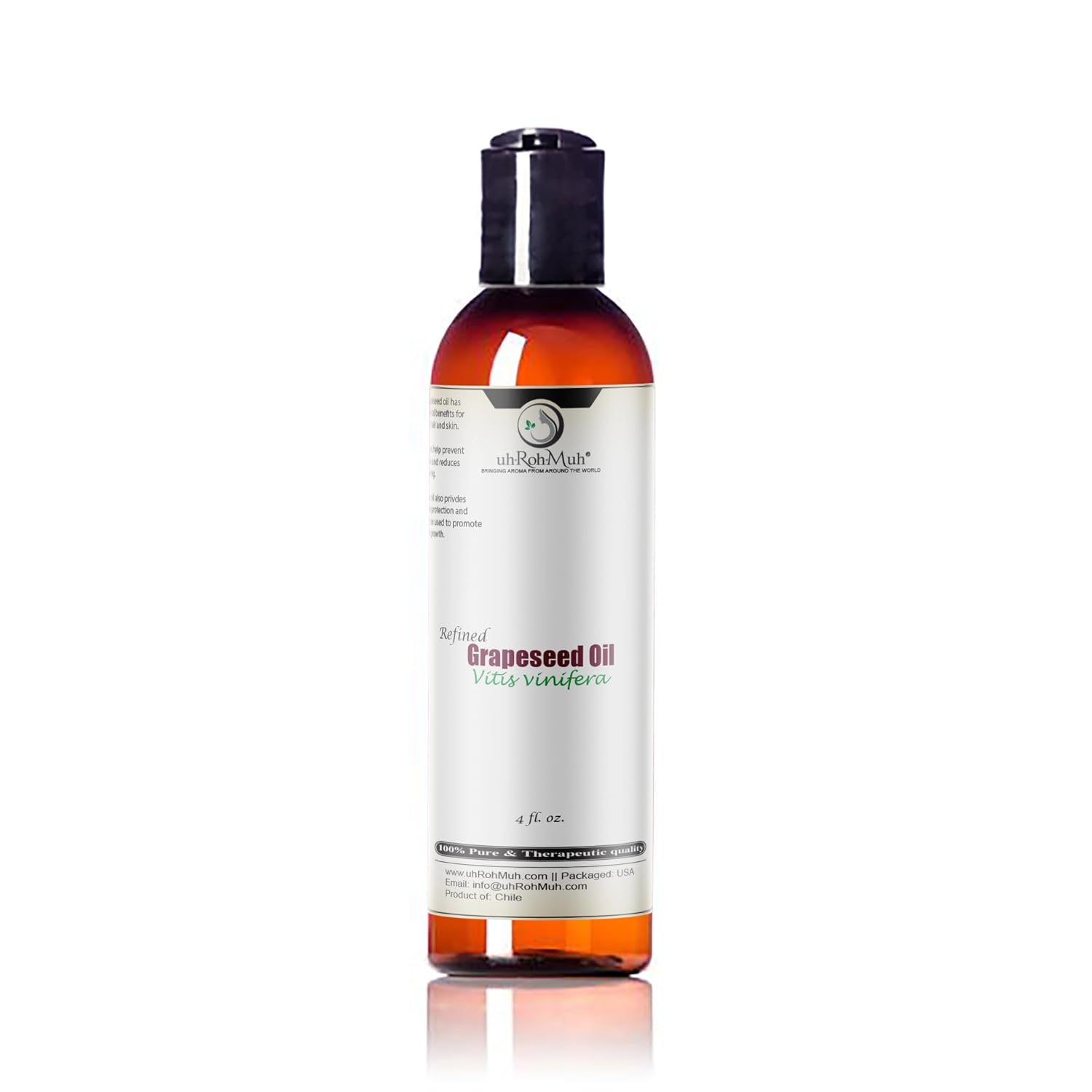 Aceite portador de semilla de uva 100% refinado  Italia – (4 oz)