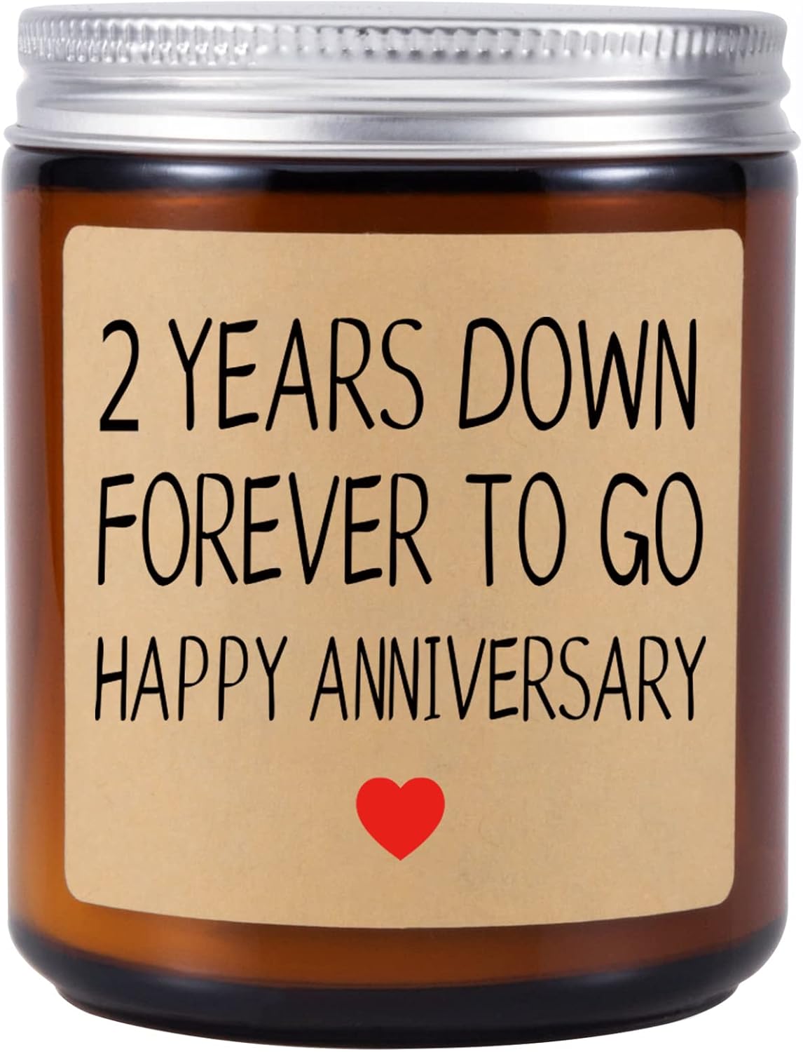 Vela perfumada  Regalo de vela de aniversario de 2 años para pareja, regalo de feliz segundo aniversario para él, ella, novio, novia, marido,