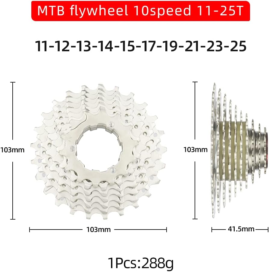CYSKY Casete de 10 velocidades 11-25T11-28T11-32T11-36T11-40T11-42T Compatible con ShimanoSunraceSram Bike Freewheel, apto para bicicleta de