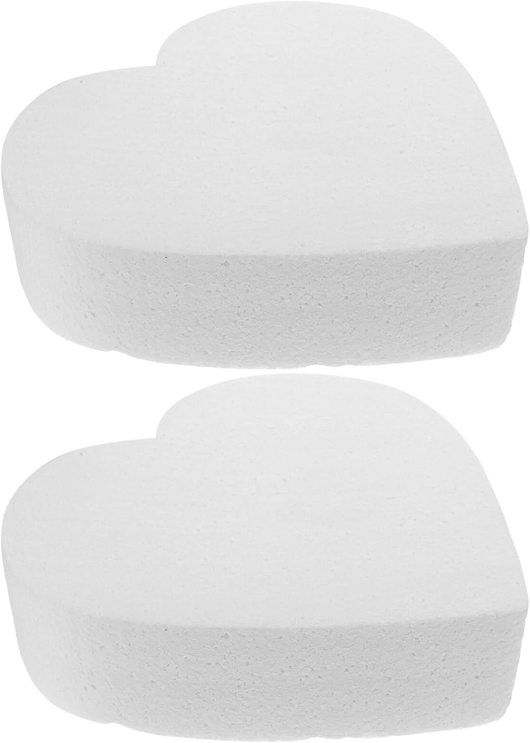 Luxshiny Pastel de espuma para pastel de espuma de 8 pulgadas, modelos falsos en forma de corazón, 2 piezas de embrión de poliestireno, adorno para