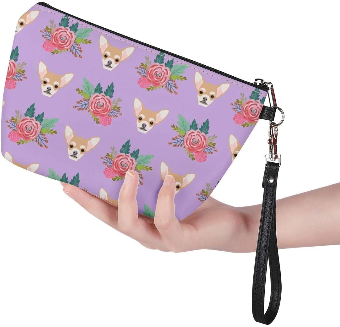 Mumeson Bolsa de viaje con cierre de cremallera, bolsa de maquillaje para adolescentes, niñas, chihuahua, rompecabezas, troiletría colgante, bolso