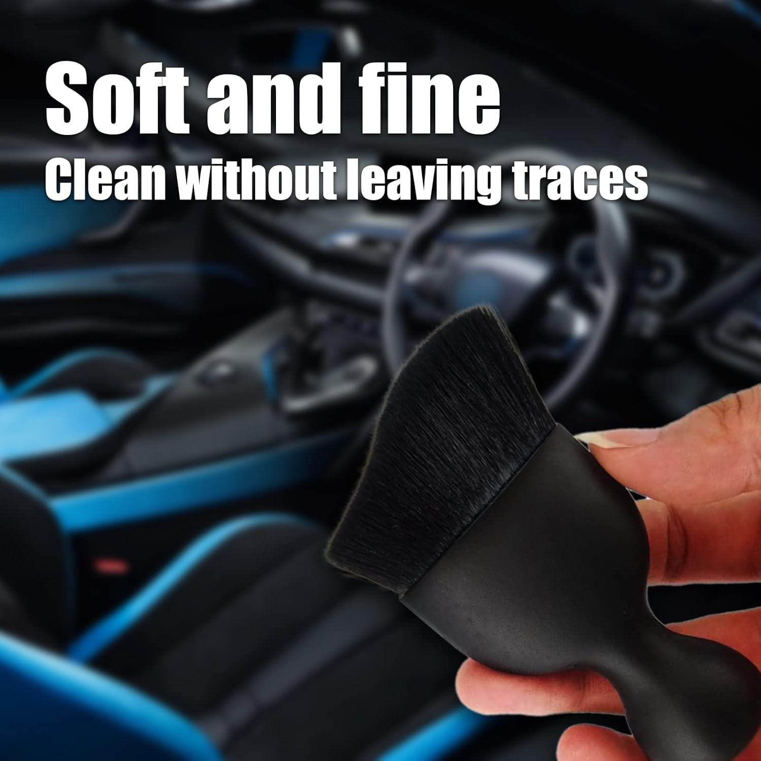 1 cepillo para detalles del automóvil, cepillo suave para limpieza del interior del automóvil, cepillo de aire acondicionado automotriz, diseño