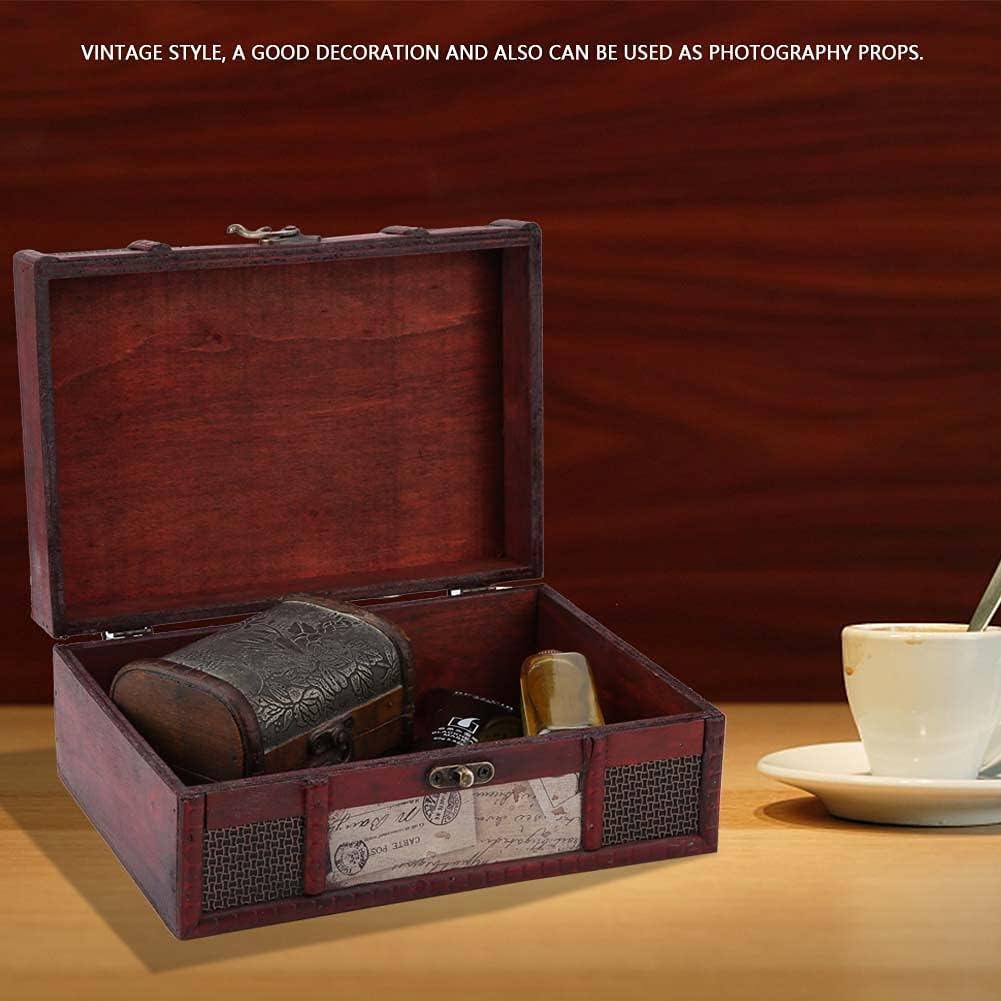 Caja de recuerdos vintage, cajas de cigarros vacías estilo antiguo, decoración exhibiciones de manualidades, almacenamiento de fotos de madera para