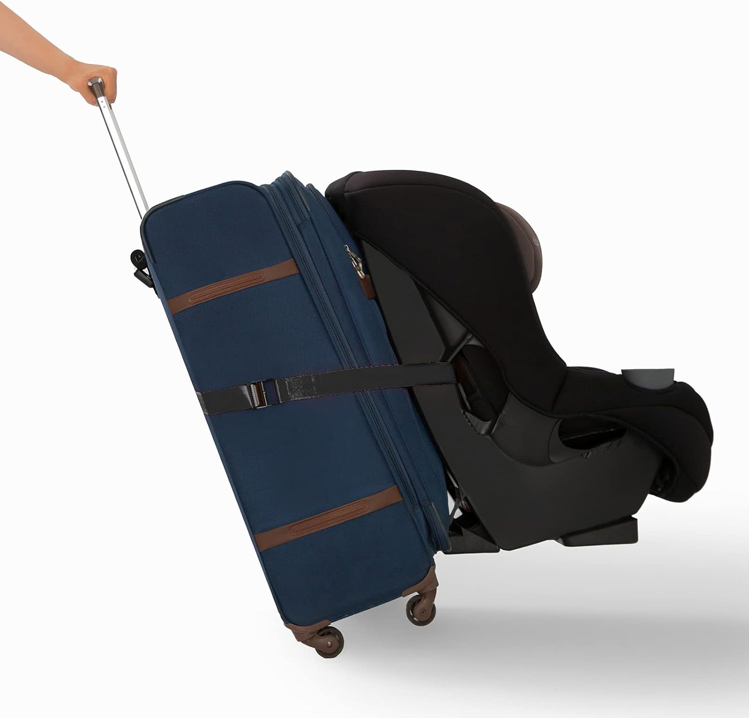 Cinturón de viaje para asiento de automóvil para viajes aéreos, bolsa de viaje para asiento de automóvil, duradera y fuerte, con hebilla de metal,