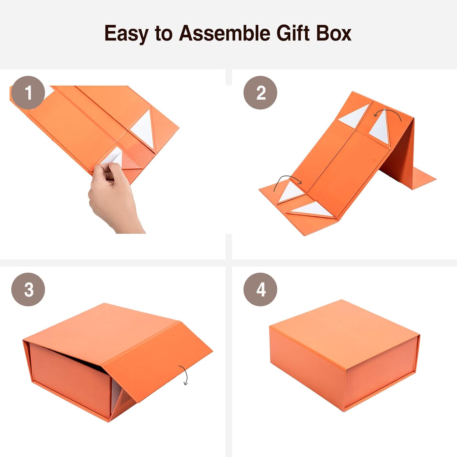 Rsgift Cajas de regalo de graduación naranjas, 11 x 7.8 x 3.5 pulgadas, cajas de regalo con tapas, cajas de regalo de flores para el día de San