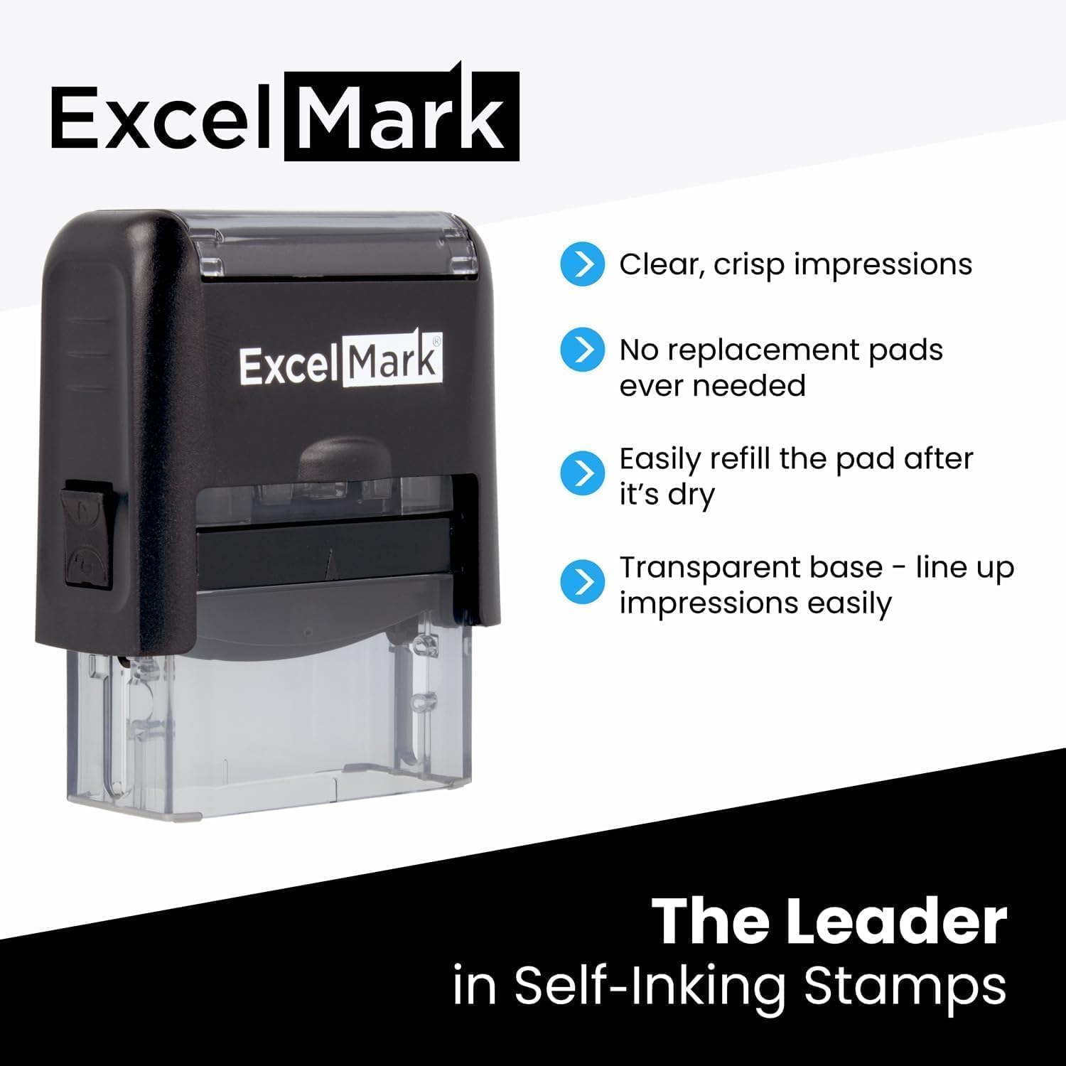excelmark Entered SELF-INKING sello de huletinta roja (A1539)