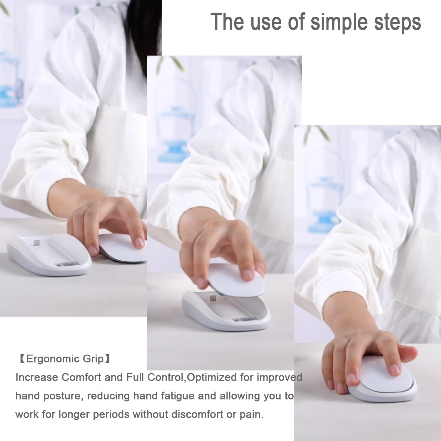 Paquete de 2 stents ergonómicos de base de carga inalámbrica para Magic Mouse de 2 generaciones, accesorios perfectos para agarre ergonómico,
