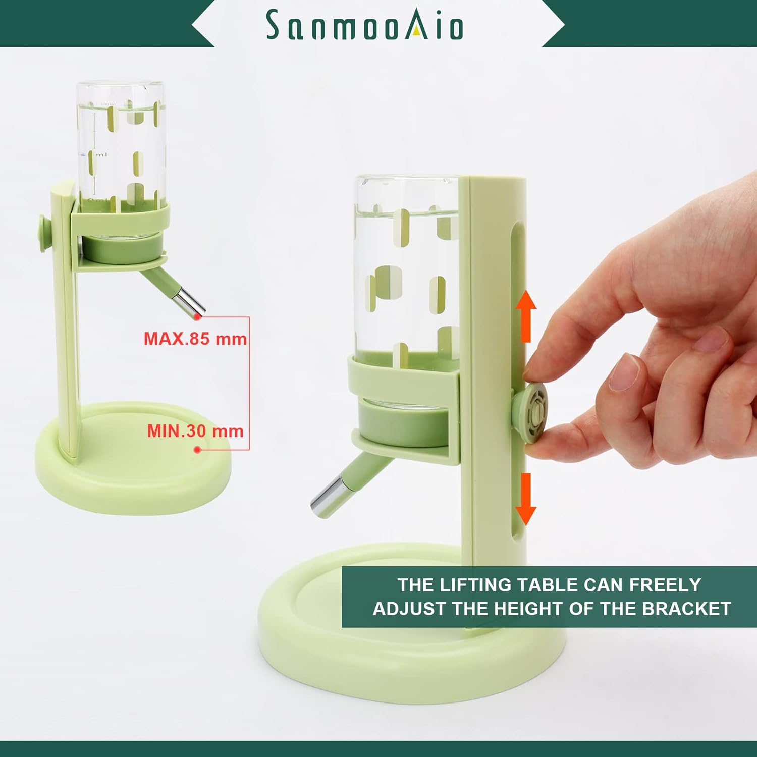 Botella de agua de hámster sin goteo para tanque de vidrio, botella de agua de pie para hámsters, alimentador de agua para hámsterescerdos de