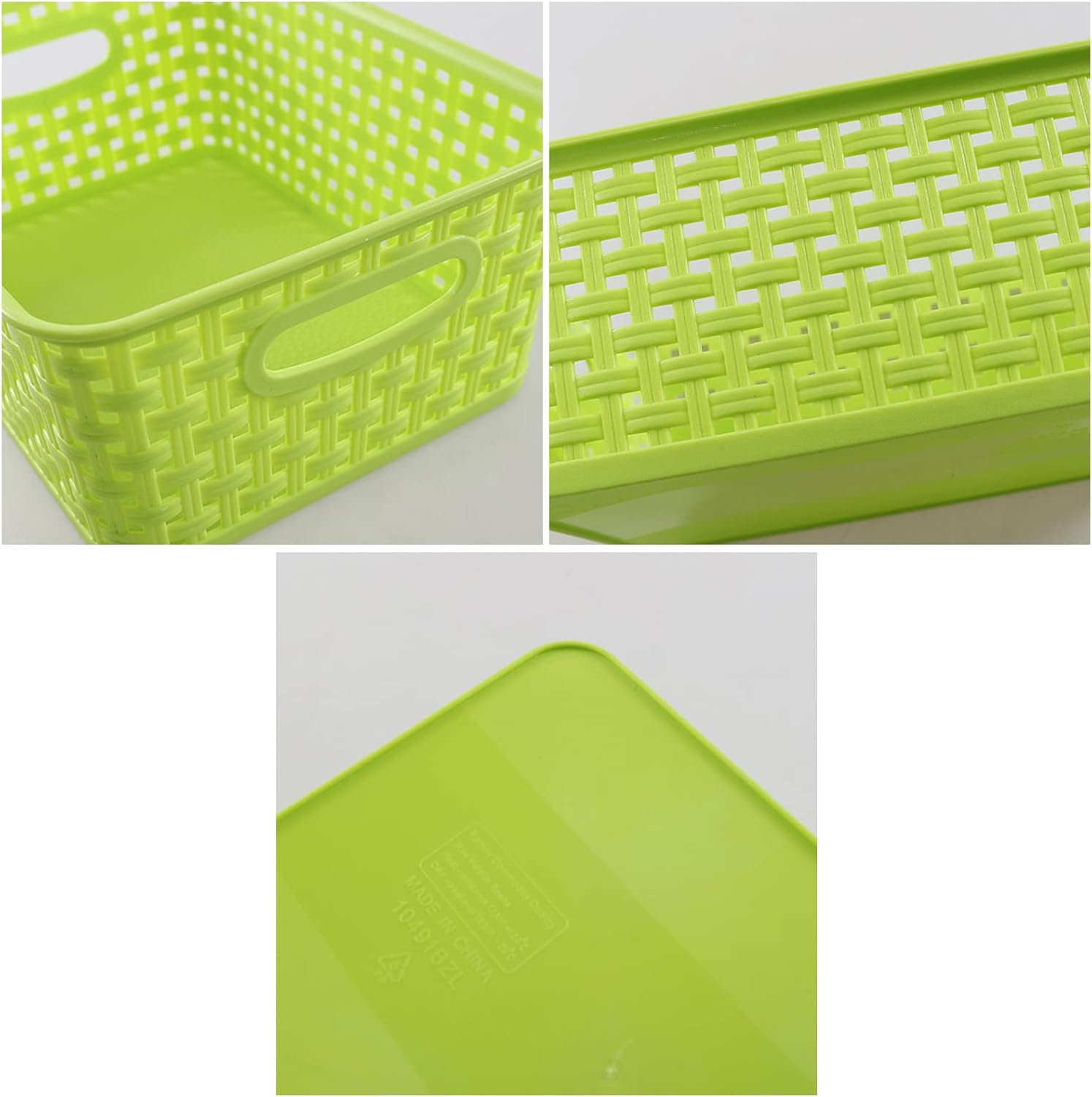 Cesta tejida de plástico para almacenamiento, 6 paquetes