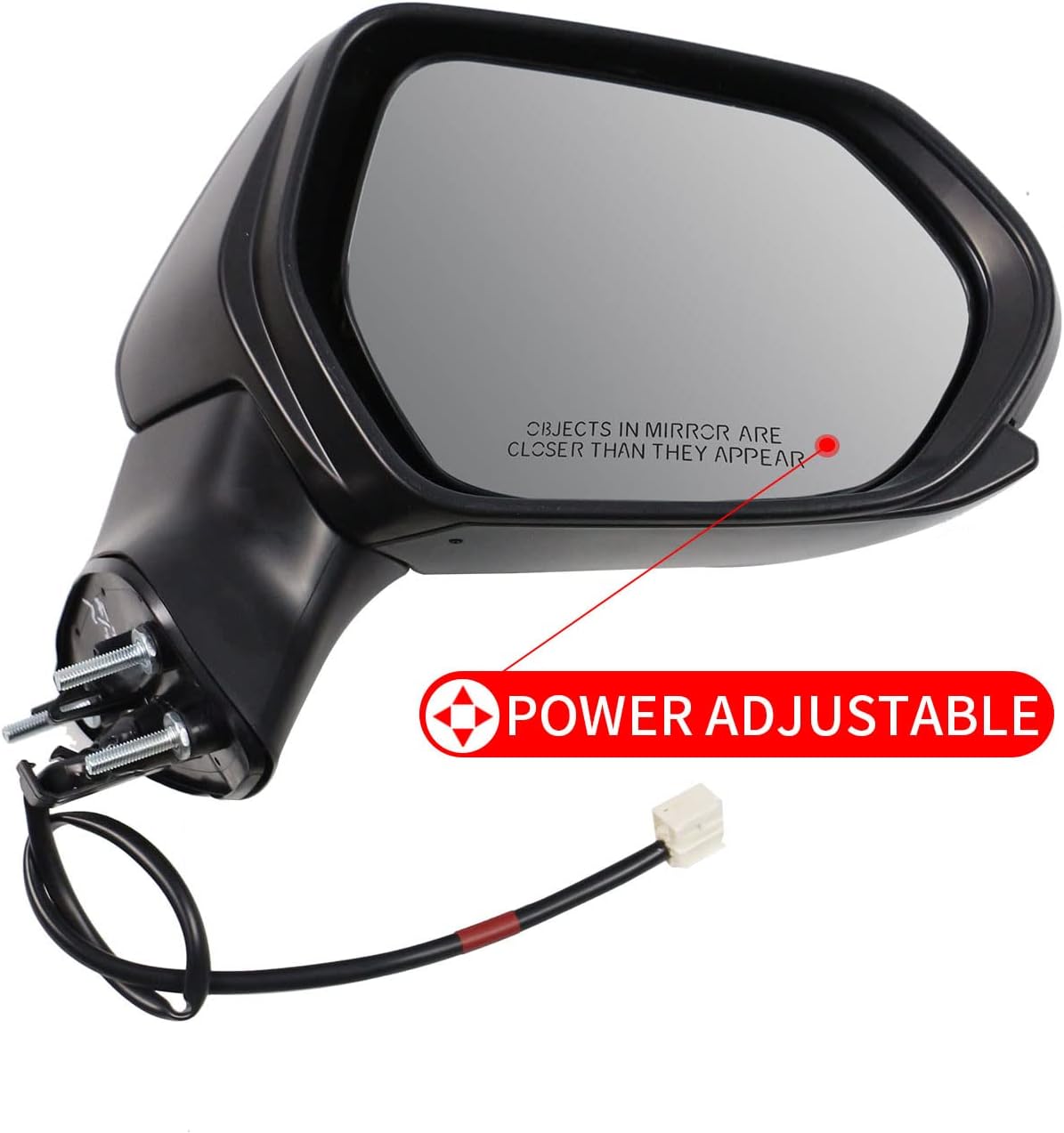 Marretoo Conjunto de espejo lateral para Toyota Camry lado del pasajero 2024 2018 2019 2020 2021 2022 2023  Potencia  Acabado brillante  No