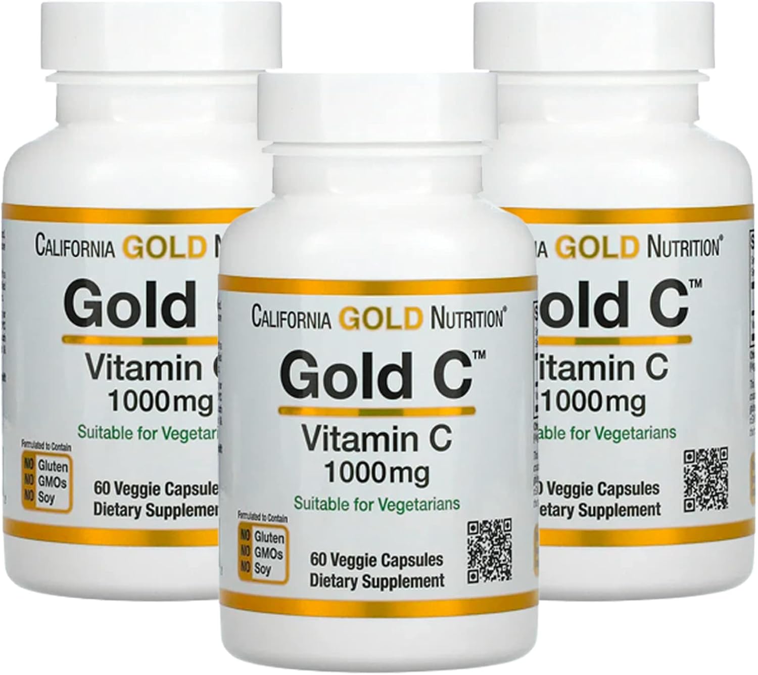 California Gold Nutrition Gold C – Suplemento de vitamina C de grado USP, apoyo inmunológico y bienestar estacional, apto para vegetarianos, sin