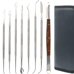 Angzhili Herramientas de tallador de cera dental de acero inoxidable, 10 cuchillos de tallado de yeso, kit de tallado de cera para moldear cera, Angzhili Herramientas de tallador de cera dental de acero inoxidable, 10 cuchillos de tallado de yeso, kit de tallado de cera para moldear cera,