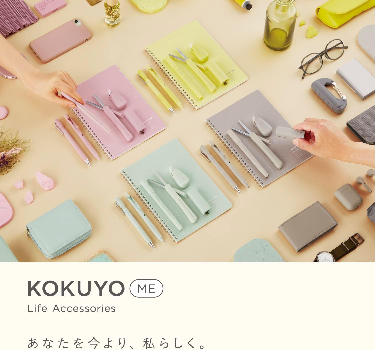 Kokuyo Engrapadora compacta Me de hasta 10 hojas, grapas No. 10, menta frágil, importación de Japón (KME-PSL101LG)
