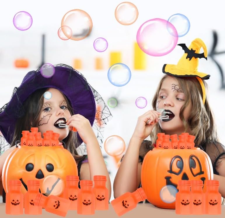 48 varitas de burbujas de Halloween a granel para niños, recuerdos de fiesta de Halloween, uso de actividades al aire libre e interiores (Halloween)