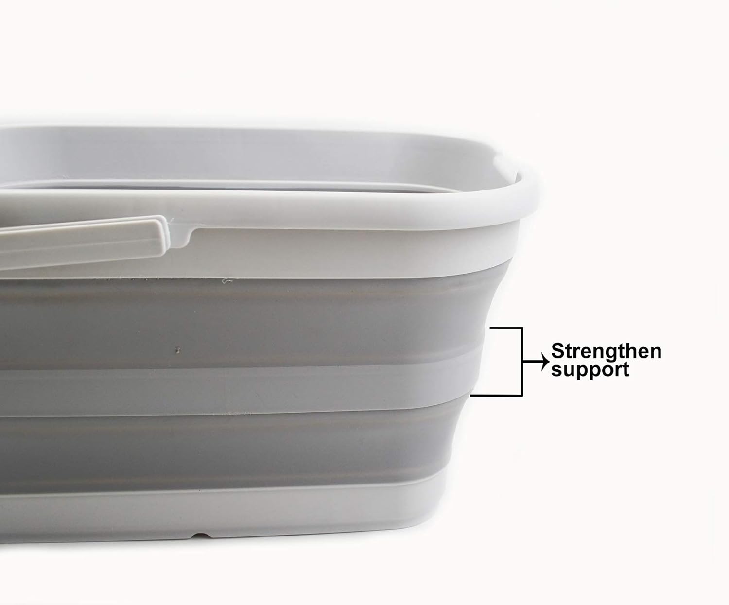 SAMMART Cubo de agua plegable rectangular de 12 litros (3.1 galones) para campamento, pesca (gris (juego de 2))