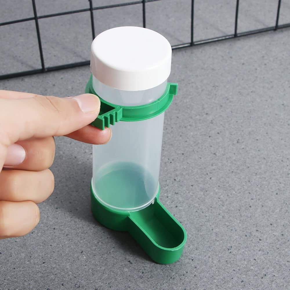 1 bebedor de agua para pájaros, comedero de plástico para pájaros, dispensador automático de alimentos para loros Budgie (M-bebedor)