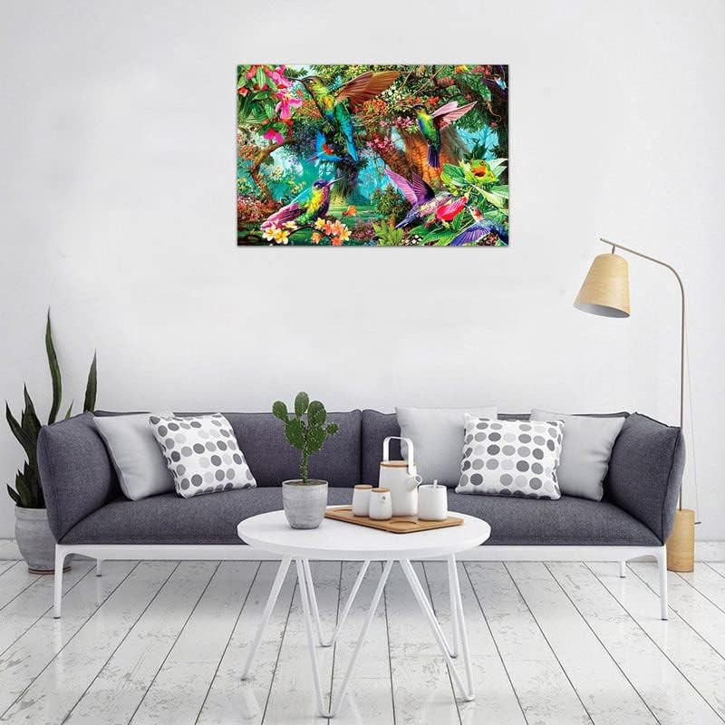 Rompecabezas de madera de 1000 piezas para adultos y niños, rompecabezas de colibrí y flores, juguetes educativos de descompresión intelectual para