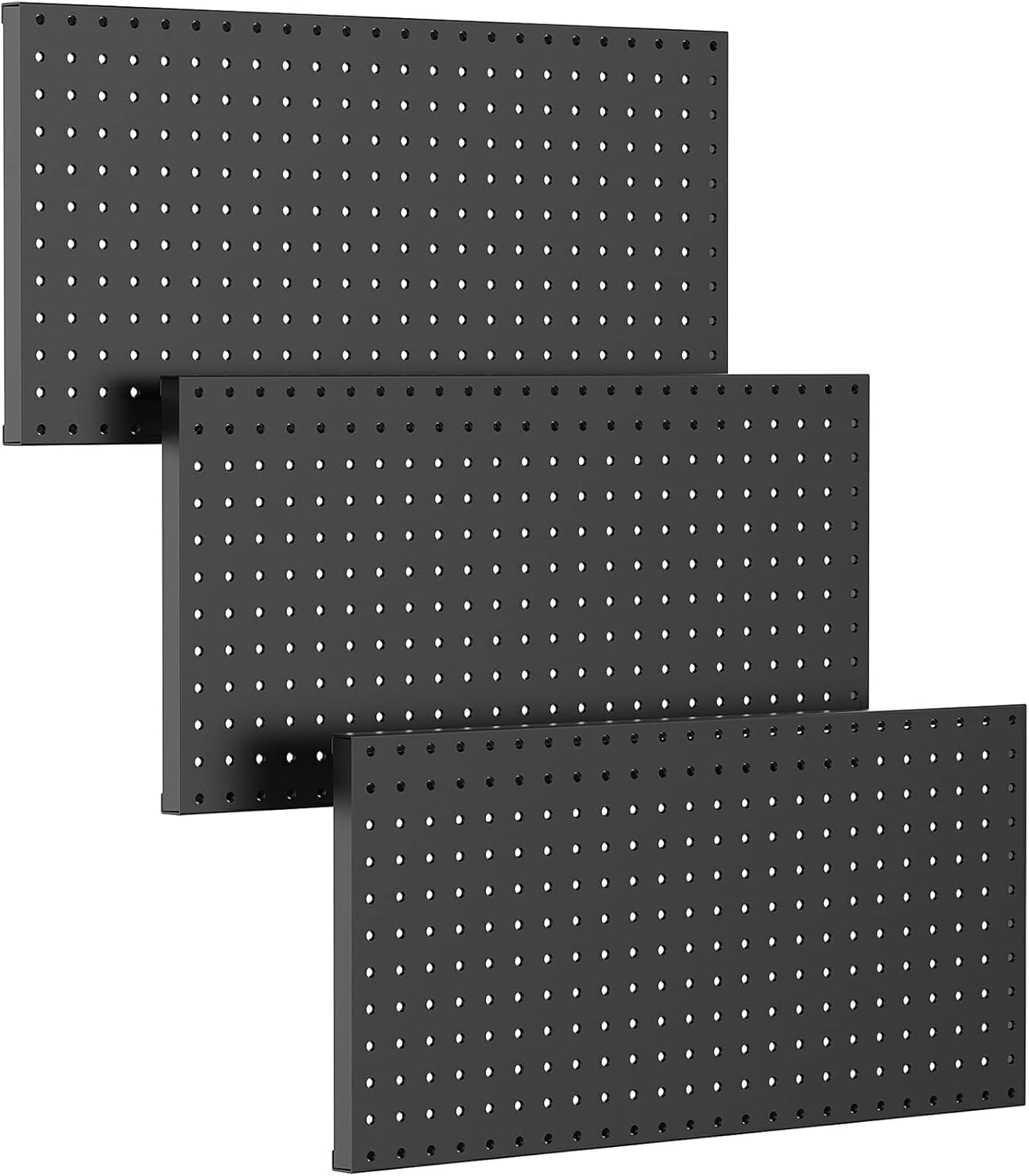 TORACK 3 paneles de metal para pared, garaje, herramientas utilitarias, sistema de almacenamiento de tablero de clavijas para banco de trabajo,