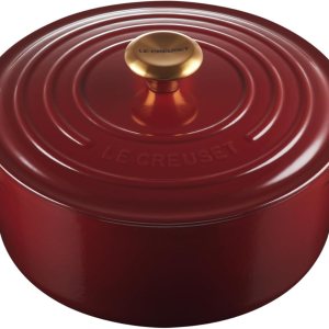 Le Creuset Horno holandés redondo Signature de hierro fundido esmaltado, 5.5 cuartos de galón., Rhone Le Creuset Horno holandés redondo Signature de hierro fundido esmaltado, 5.5 cuartos de galón., Rhone