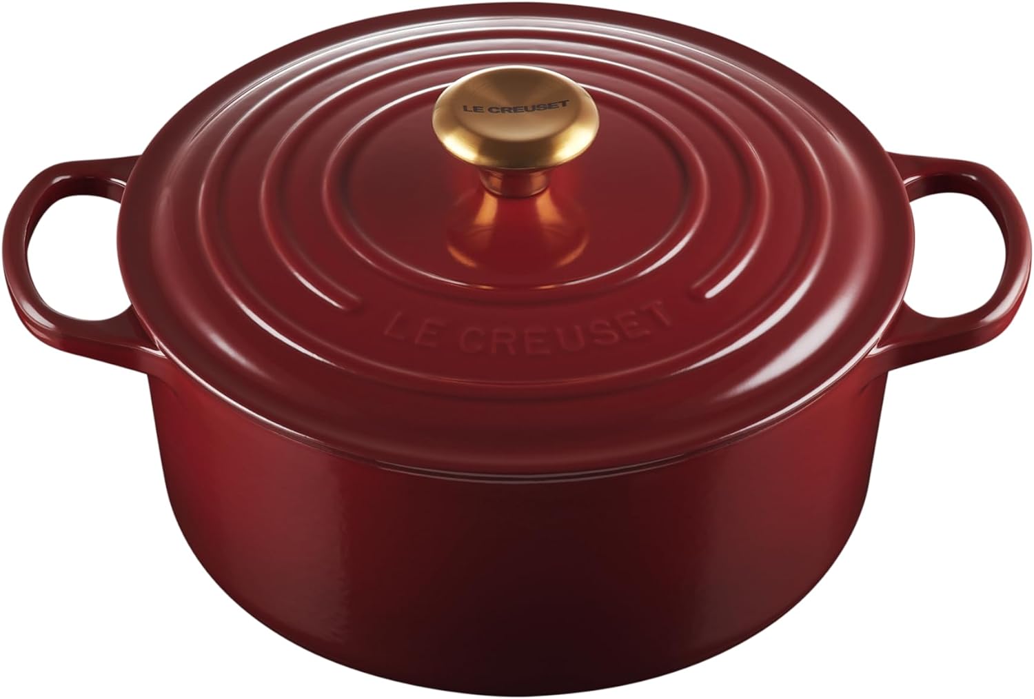 Le Creuset Horno holandés redondo Signature de hierro fundido esmaltado, 5.5 cuartos de galón., Rhone