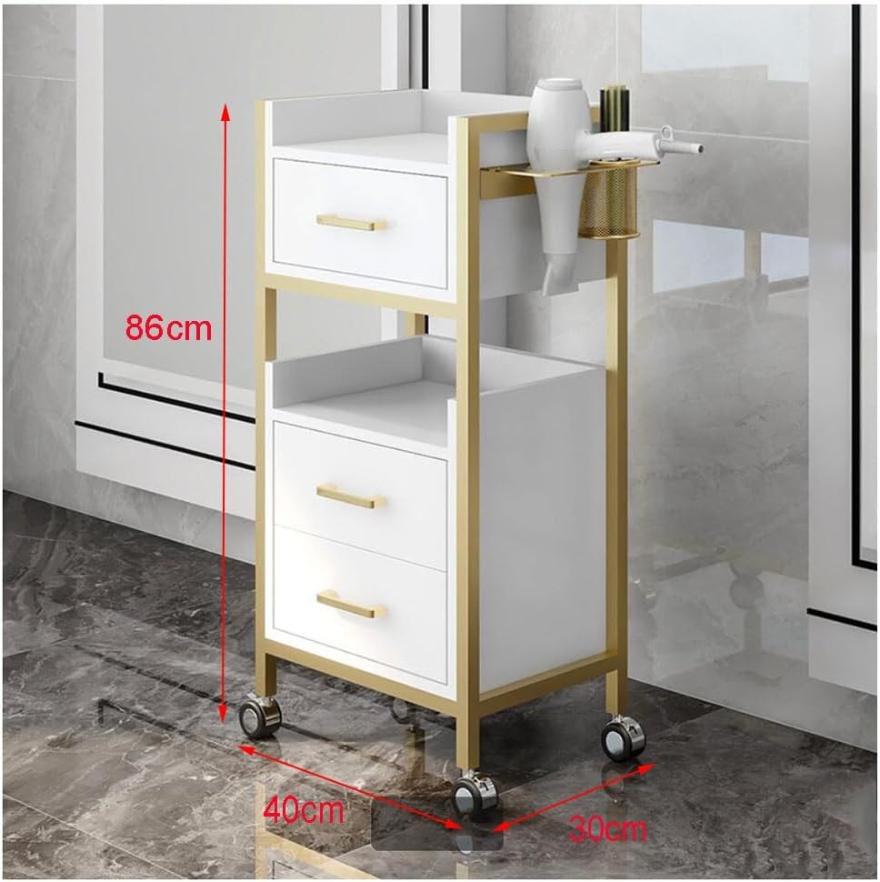 Carrito de pie independiente con ruedas, para estilista, para peluquería, gabinete de almacenamiento de belleza, mesa de salón para estación de