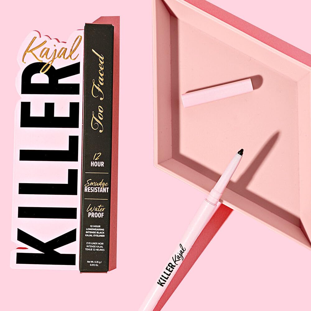 Too Faced Killer Kajal Delineador de ojos negro intenso de larga duración de 12 horas