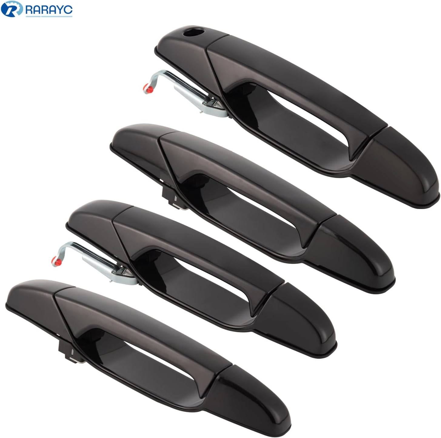 Manija de puerta exterior, 4 unidades, color negro, repuesto para Chevy Silverado Suburban Tahoe Avalanche GMC Sierra Yukon Cadillac Escalade