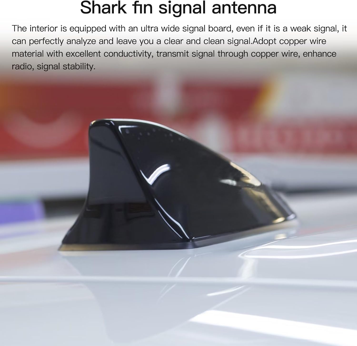Cubierta De Antena De Techo De Aleta De Tiburón Ébano Para Hyundai Sonata Limited 2.0T Sedan 4-Door 2.0L 2015-2019 – Negro