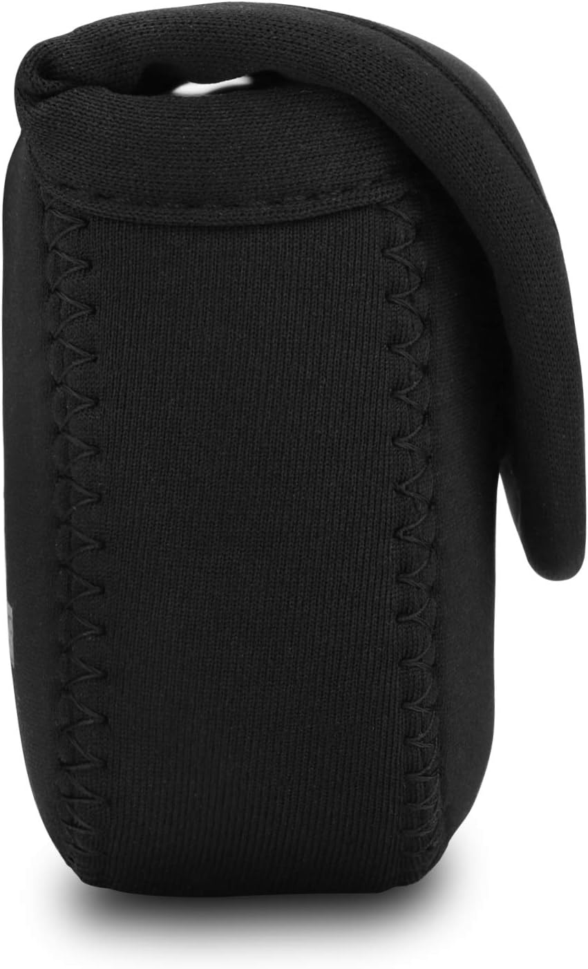 MegaGear Panasonic Lumix DC-ZS200, TZ200, Leica C-Lux – Funda de neopreno ultra ligera, con mosquetón, color negro
