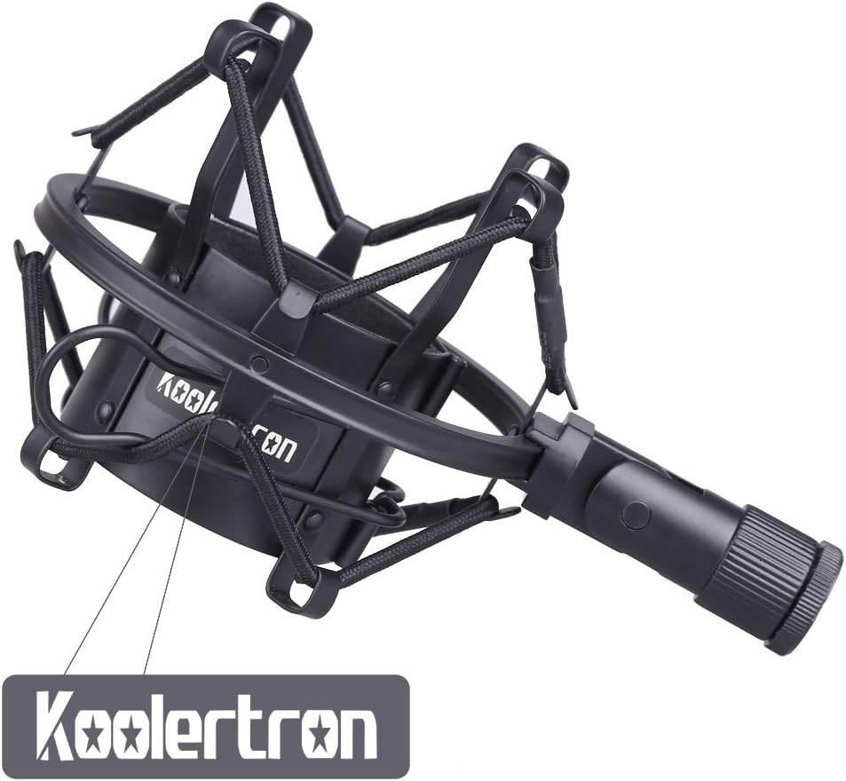 Montaje universal de impacto para micrófono, 50mm, para micrófono condensador de 48mm a 54mm, por Koolertron, Negro