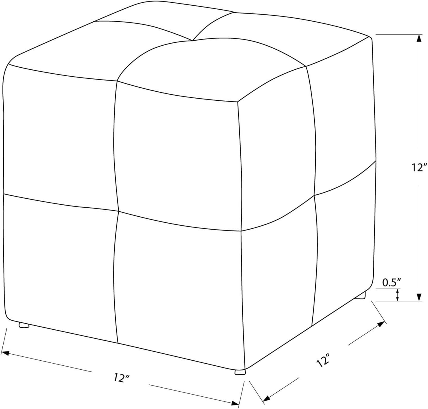 Monarch Specialties I 8162 Puf infantil con forma de cubo – Juego de 2 – Otomana tapizada para niños, 12 pulgadas de alto, tela francesa vintage