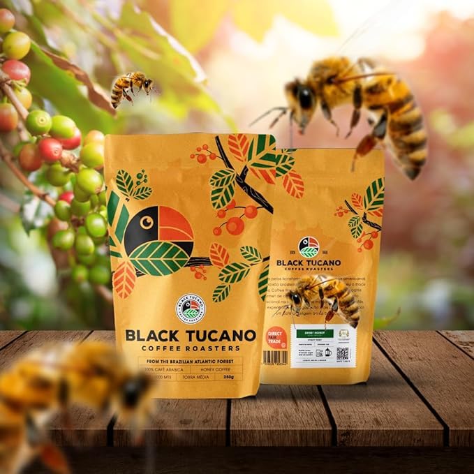 Black Tucano Café especial  Café brasileño en grano entero tostado medio  Café con miel en granos enteros  8.8 onzas 8.82 oz