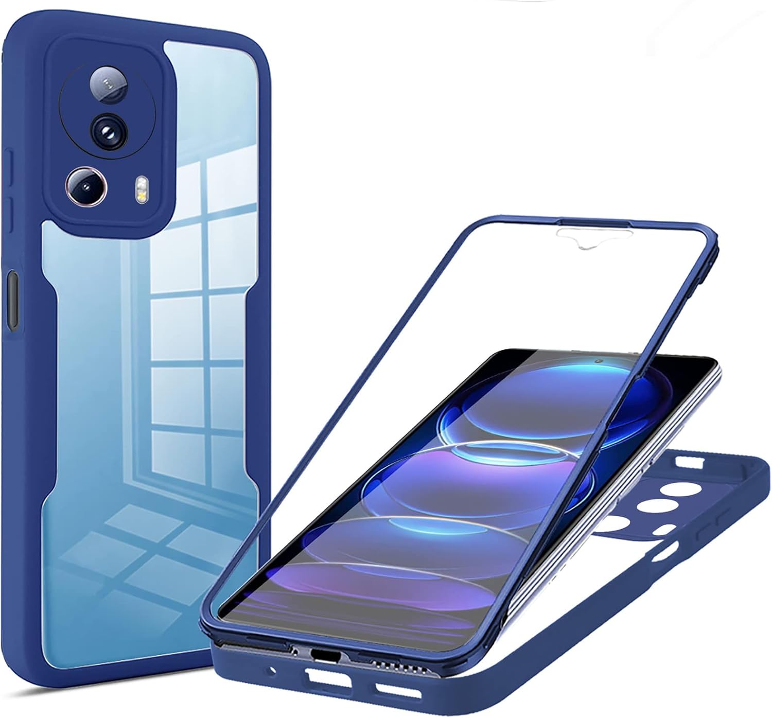 CCSamll – Funda delgada para Xiaomi 13 Lite (no 13) con protector de pantalla, cuerpo completo, transparente, suave TPU, resistente a prueba de