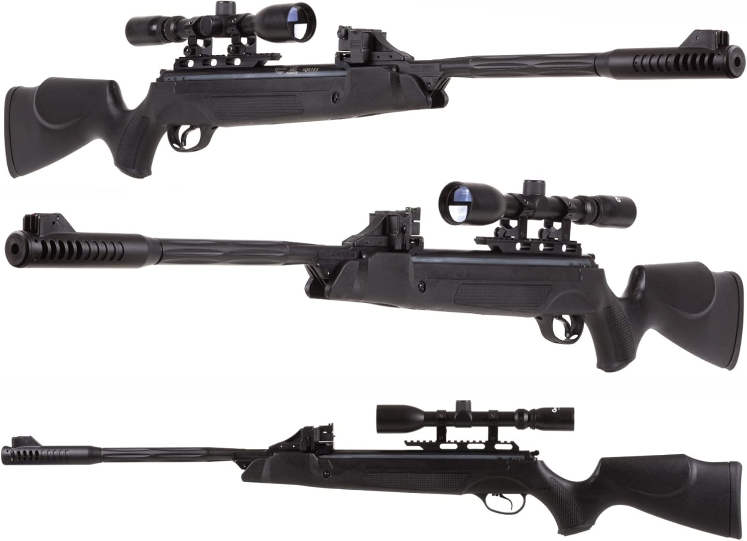 Hatsan SpeedFire (Magnum 1250) – Rifle de aire, color negro con paquete de objetivos de papel Wearable4U y pellets incluidos