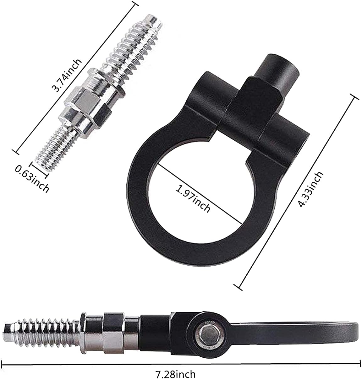 payanwin Gancho universal de remolque de remolque de carreras para B-mw 1 3 5 Series E39 E70 E71 E81 E82 E88 E90 E91 E92 E93, auto aluminio remolque