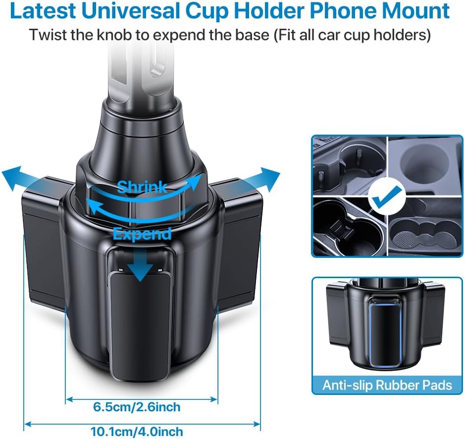 Miracase 2023 Última versión actualizada universal soporte para teléfono para coche, giratorio y ajustable Soporte de teléfono de cuello largo