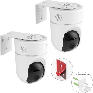 Paquete de 2 soportes adhesivos de pared de metal compatibles con Eufy Security Solo Indoor Cam E220 y P24, sin taladrar VHB Stick On o atornillar, Paquete de 2 soportes adhesivos de pared de metal compatibles con Eufy Security Solo Indoor Cam E220 y P24, sin taladrar VHB Stick On o atornillar,