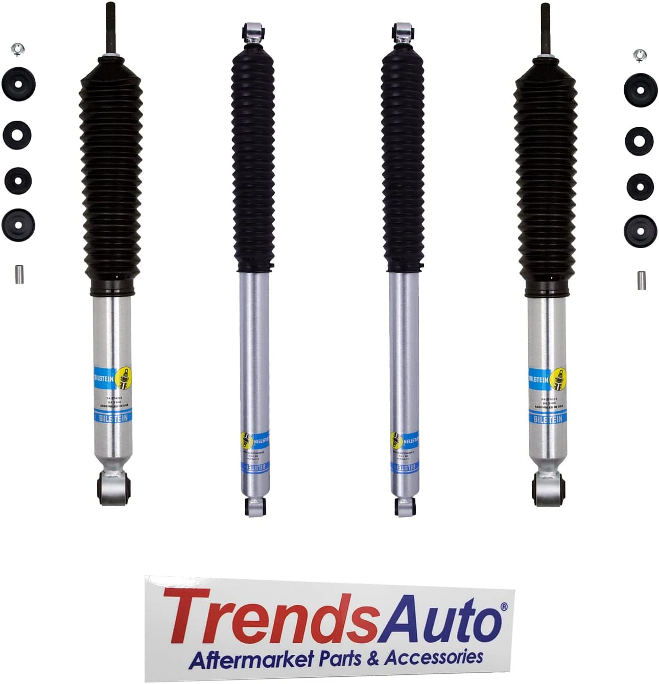 Bilstein B8 5100 Series – Par de amortiguadores delanteros y traseros para Ford F-250 F-350 Super Duty 4WD 2017-2022 con elevación de 2-2.25