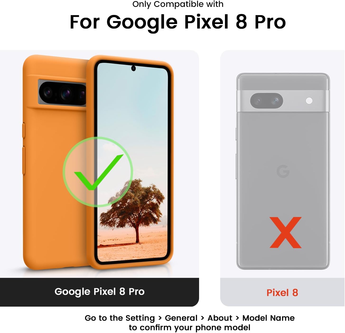 OTOFLY Funda diseñada para Pixel 8 Pro, protección contra caídas de grado militar, forro de microfibra antiarañazos, funda delgada de silicona a