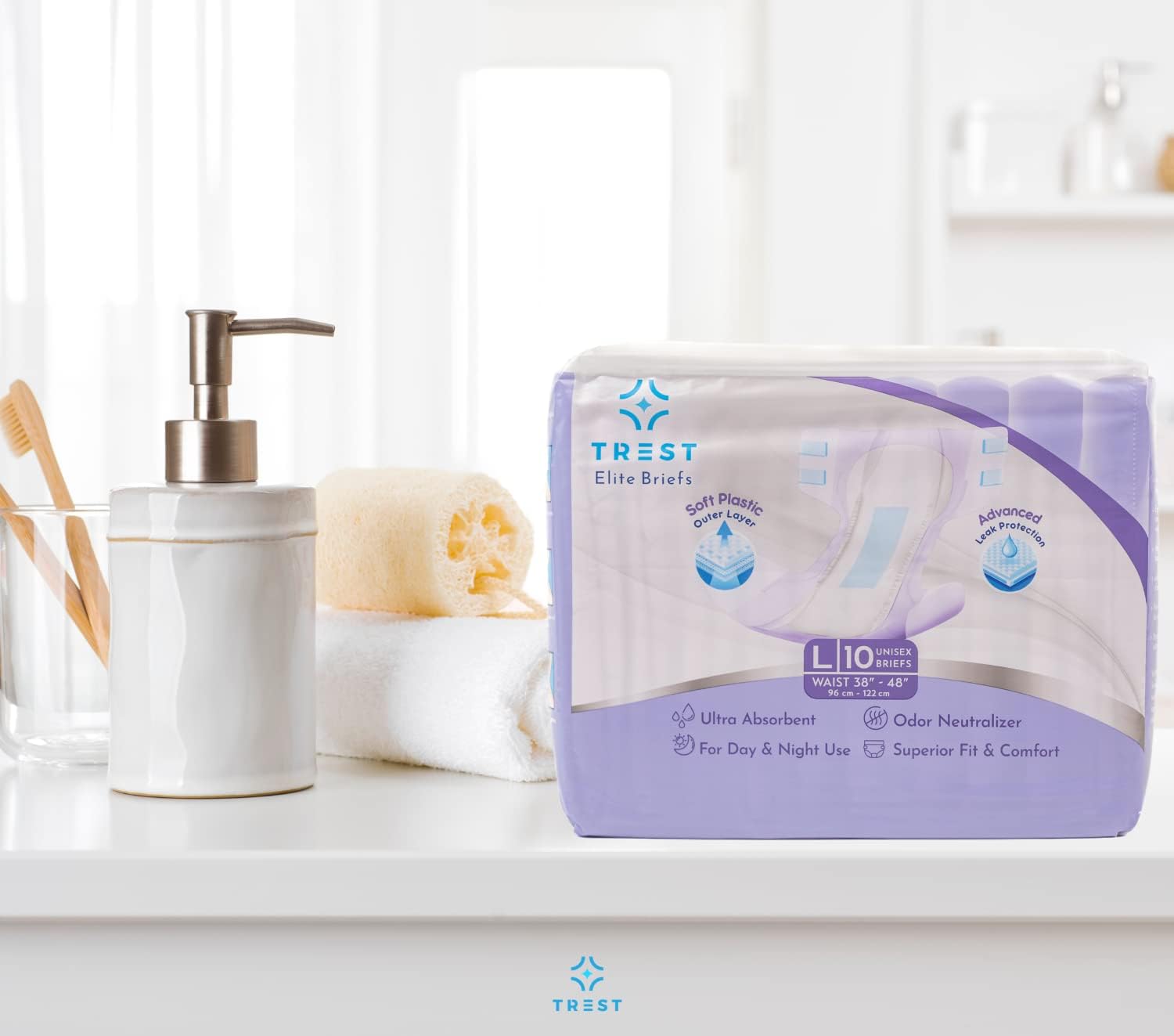 TREST Elite – Calzoncillos para hombres y mujeres, pañales nocturnos para incontinencia, absorción de élite, cómodos, neutralizantes de olores y
