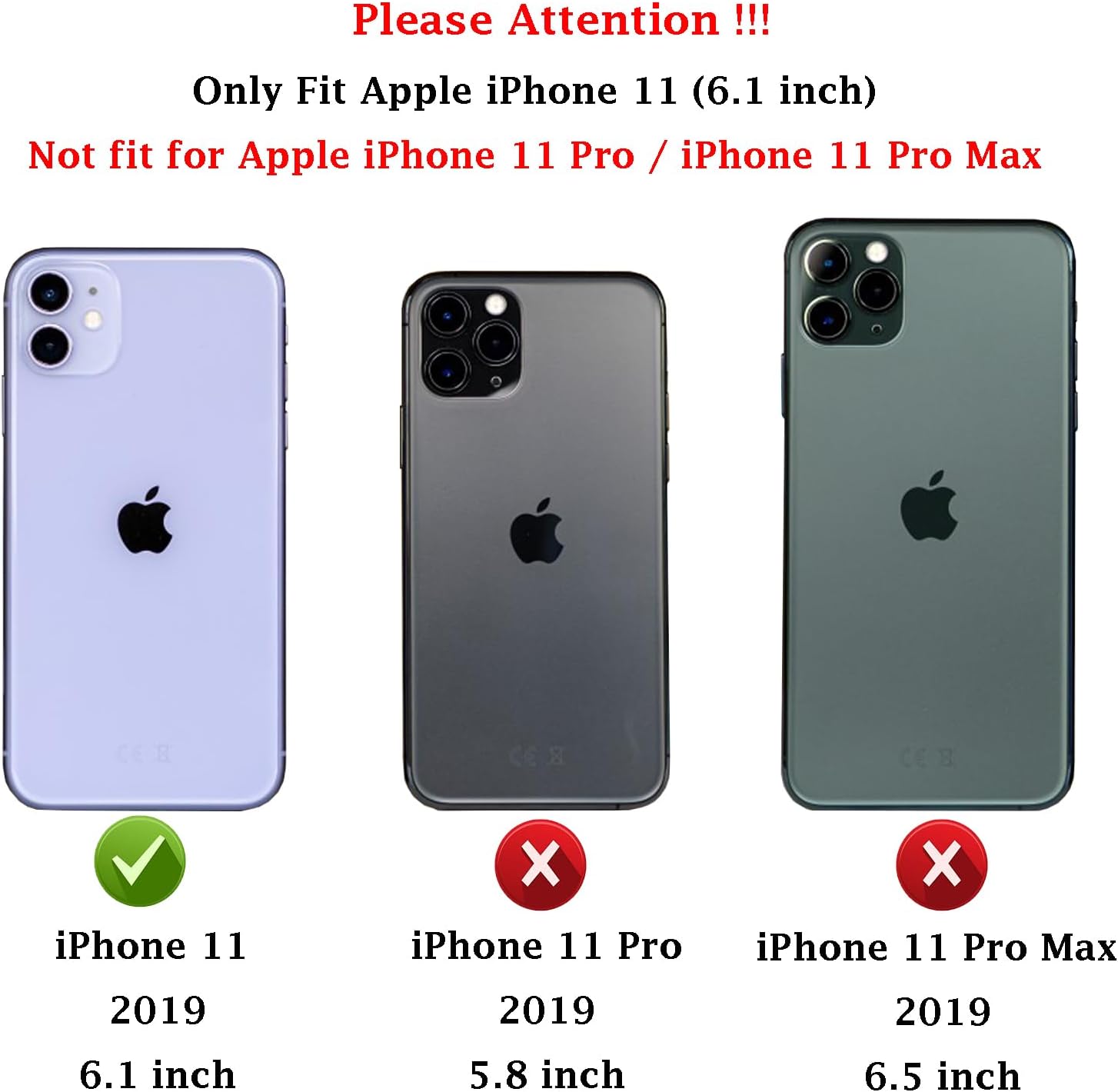 Funda para iPhone 11 con cubierta para lente de cámara, protector de pantalla HD, doble capa protección contra caídas de grado militar de 15 pies