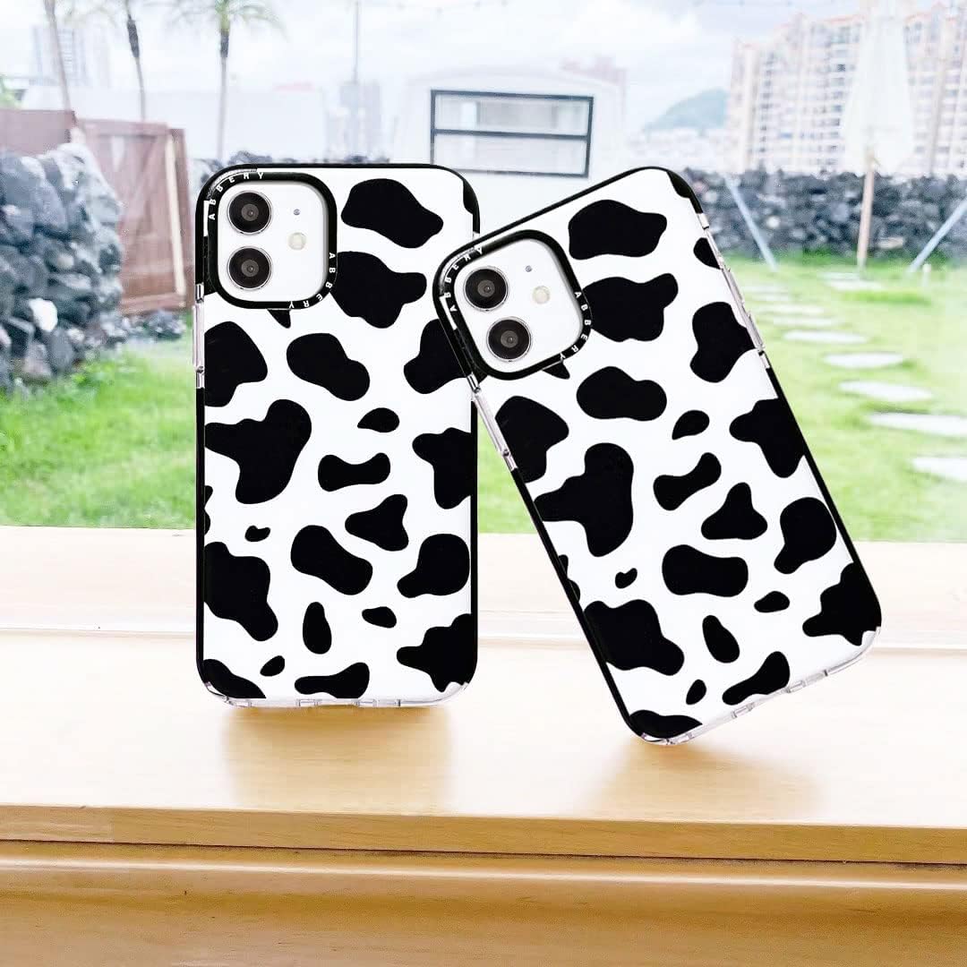 Abbery Funda diseñada para iPhone 11, diseño de vaca, bonita funda transparente con diseño de estampado de vaca, silicona suave, TPU resistente, a