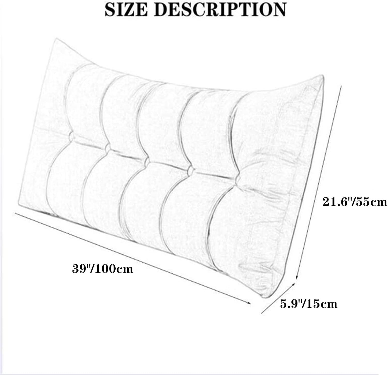 Almohadas rectangulares de cuña para cabecero, almohada de lectura, respaldo grande, para cabecero, cojín de apoyo tamaño King para dormitorio, sofá