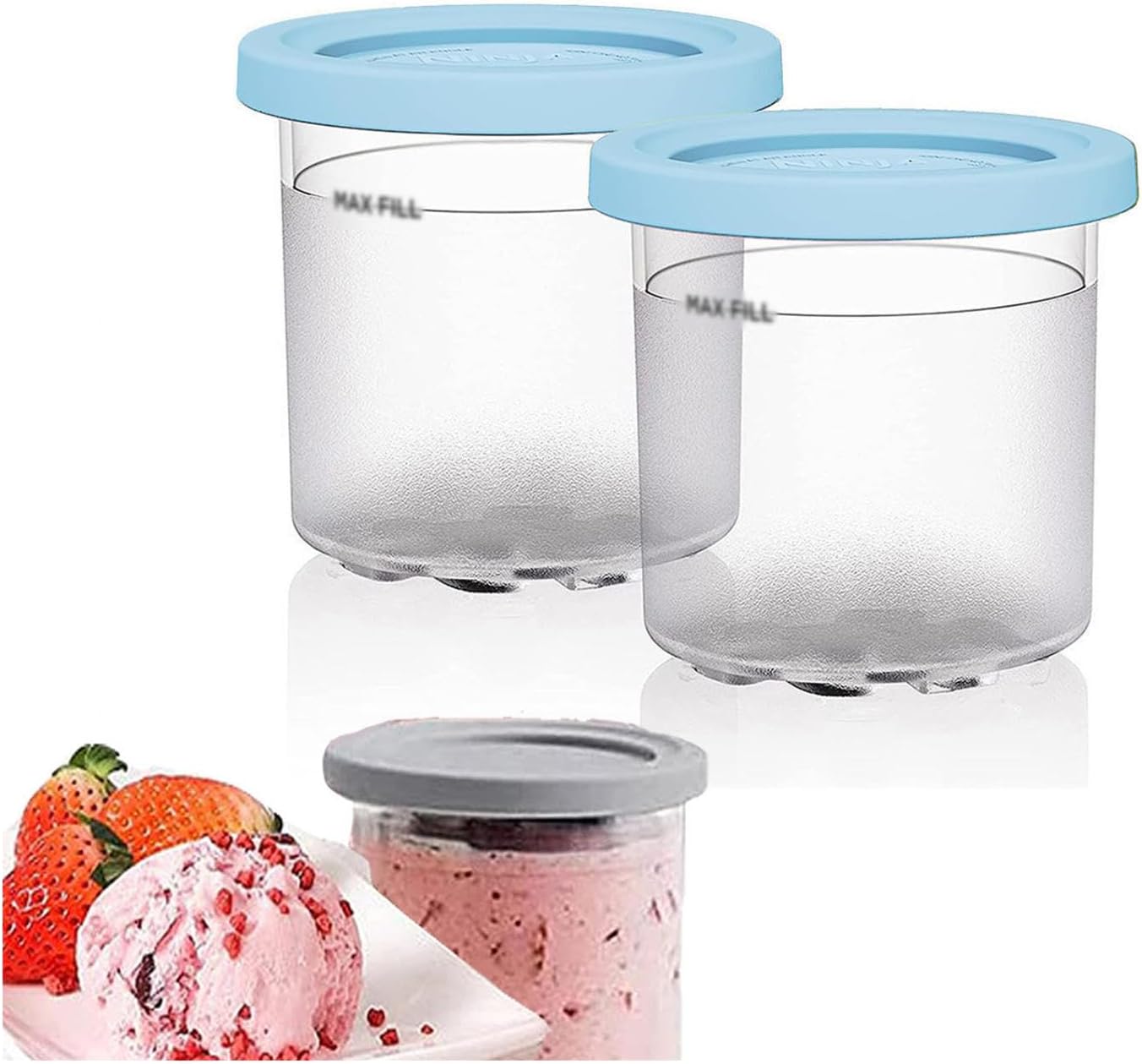 EVANEM 246 Pintas Creami Deluxe, para tazas de crema ninja, 16 onzas, aptas para lavavajillas, a prueba de fugas, compatibles con la serie NC301