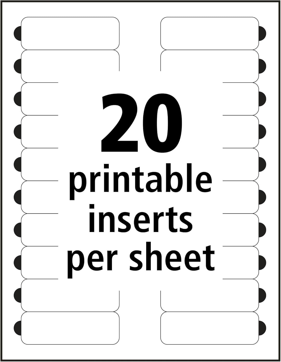 The Mighty Badge de AVERY – Insertos de 1 x 3 pulgadas para etiquetas de nombre, 100 insertos transparentes solo para impresoras láser (71210)