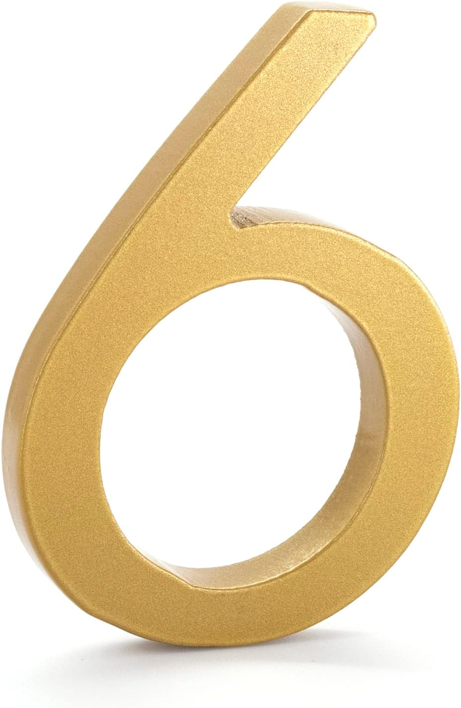 Montague Metal Products MHN-24-F-GD1-6 Números flotantes modernos de aluminio cepillado sólido, 24 pulgadas, oro recubierto de polvo