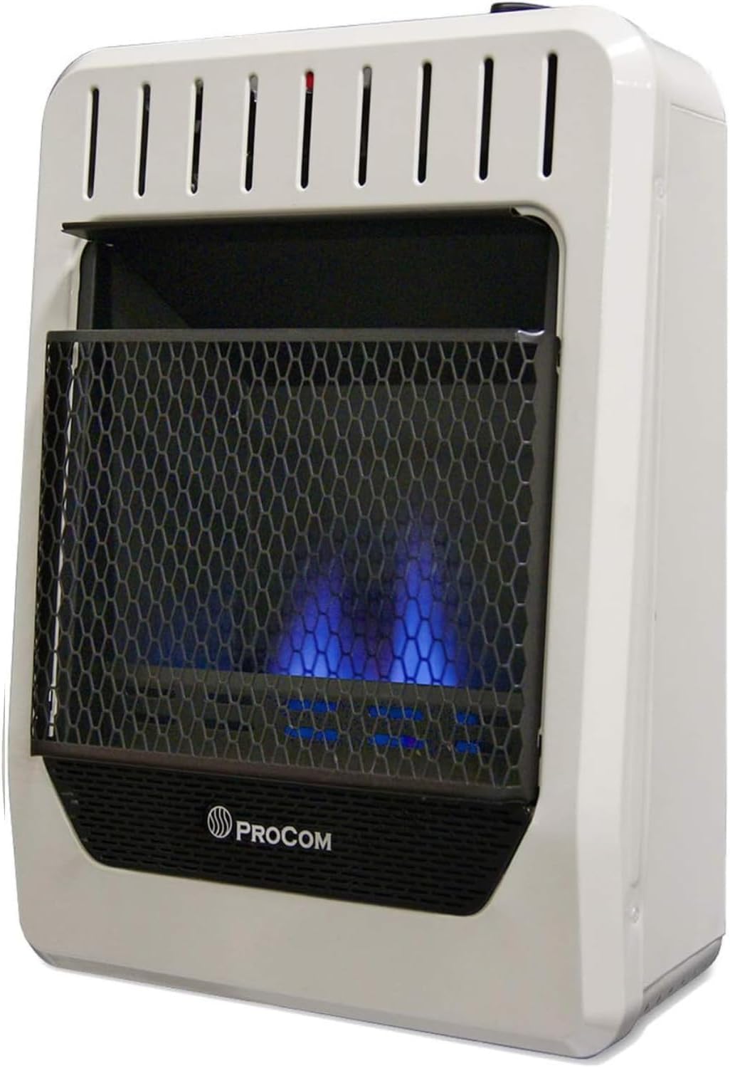 HearthSense Calentador de llama azul sin ventilación de combustible dual con base – 10,000 BTU, control manual – Modelo # BF10M-B