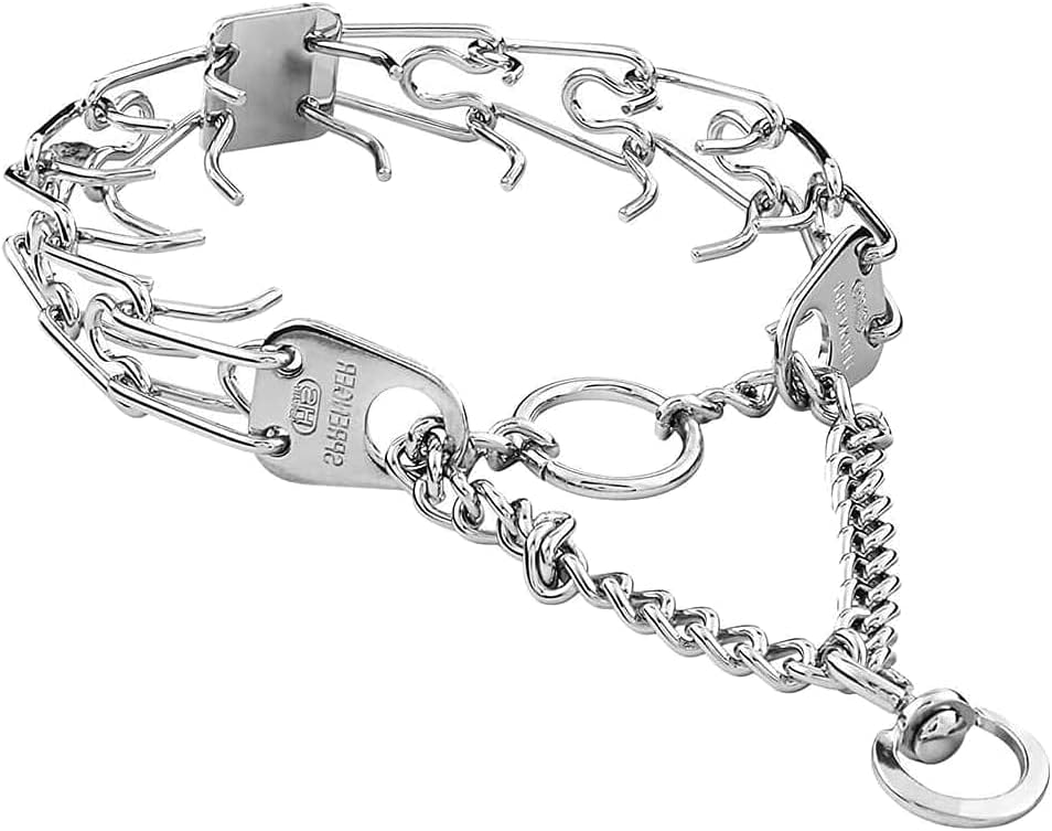 Herm Sprenger – Collar de punta de 25 pulgadas de largo para cuellos de hasta 22 pulgadas, acero cromado