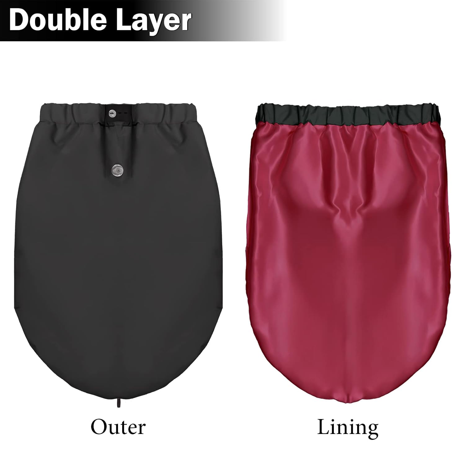 Gorro de ducha grande para mujer, gorro de ducha ajustable, gorro de ducha negro, gorro de ducha impermeable para mujeres de cabello largo (grande,